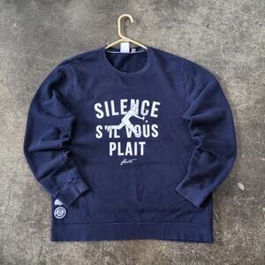 Lacoste Roland Garros Silence S'il Vous Plait Sweater Mens 2XL Blue French Open